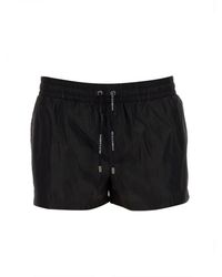Dolce & Gabbana - Logo Plaque Stretch Swim Shorts - Lyst