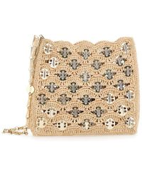 Rabanne - '1969 Square' Shoulder Bag With All-Over Logo Discs And Two Chain-Link Shoulder Straps - Lyst