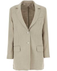 Max Mara - Dove Grey Linen Adelchi Blazer - Lyst