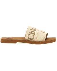 サンダル・ミュール Chloe White leather Paz ChloAC x Eres thong slippers Chloé Chloe Women White Leather Paz Chloe X Eres Thong