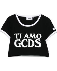 Gcds - T-Shirt With Ti Amo Print And Hood - Lyst