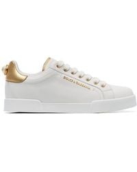 Dolce & Gabbana - Portofino Logo Leather Sneakers For - Lyst