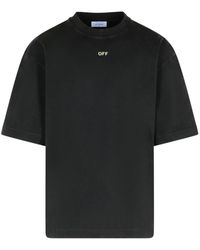 Tシャツ・カットソー OFF-WHITE BLACK VISCOSE BLEND TOP Off-White c/o Virgil Abloh Cotton Est' 13 T-shirt in Black