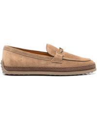 Tod's - Cord Weaving T Ring Suede Loafers Shoes - Lyst
