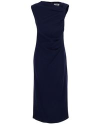 MSGM - Asymmetrical Neckline Midi Dress - Lyst