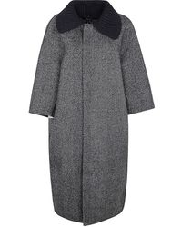 Sofie D ́hoore - Df Coat With Detachable Wool Collar - Lyst