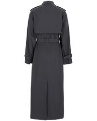 Pinko Trench Toffee With Wind Flap And Belt in Gray | Lyst