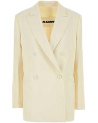 Jil Sander - Cream Wool Blazer - Lyst