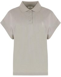 Saint Laurent - Cotton-Piqué Blend Polo Shirt - Lyst