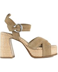 Ash - Suede And Raffia Heeled Sandal - Lyst