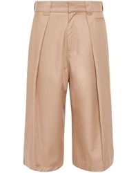 Loewe - Pleated Cropped Wide Leg Trousers - Lyst