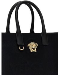 Versace - La Medusa Canvas & Leather Tote - Lyst