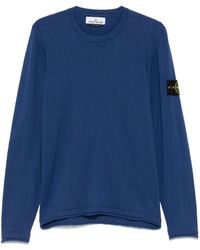 Stone Island - Crew Neck Sweater With Distinctive Logo Patch - Lyst