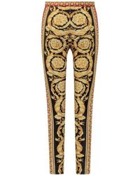 スパッツ・レギンス Versace Baroque Leggings Versace Barocco-print Leggings | Yellow | FARFETCH
