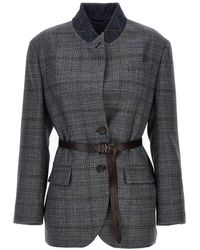 Brunello Cucinelli - Monile Houndstooth Blazer - Lyst