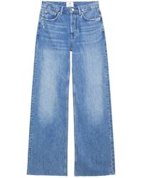 Anine Bing - Hugh Logo-Patch Wide-Leg Jeans - Lyst