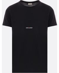 Saint Laurent Polo Bowling Shirt Stripe Cassandra in Black