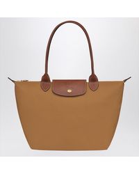 Longchamp Le Pliage Original Fawn-Coloured Clutch Bag in