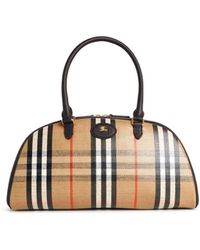 Burberry - 'Highlands' Leather Blend Bowling Bag - Lyst