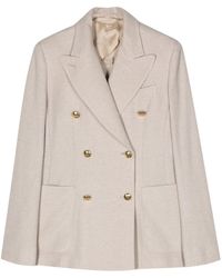 Max Mara - Linen Blend Single-Breasted Jacket - Lyst