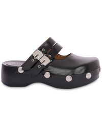 Philosophy Di Lorenzo Serafini - Leather Mules With Buckles - Lyst