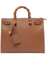 Liu Jo - Faux Leather Handbag With Bamboo Handle - Lyst