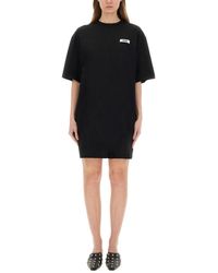MSGM - Relaxed-Fit Short Dress With Logo Detail - Lyst