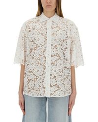 Michael Kors - Lace Shirt With Delicate Floral Pattern - Lyst