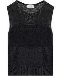 Elisabetta Franchi - Knitted Lurex Top - Lyst