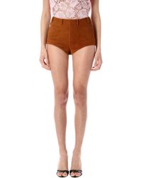 Self-Portrait - Suede Shorts - Lyst
