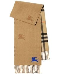 Burberry - Reversible Ekd Check Cashmere Scarf Accessories - Lyst