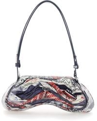 DIESEL - 'Play' Handbag With Oval D Logo Plaque On The Front And All-Over Graphic Print - Lyst