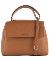Orciani - Sveva Soft Medium Colored Leather Shoulder Bag With Shoulder Strap - Lyst