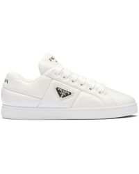 Prada - Triangle-Logo Padded Sneakers - Lyst