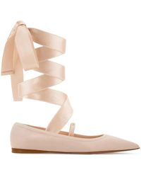 Ferragamo - Carice Ballet Flat With Ankle Ribbon Shoes - Lyst
