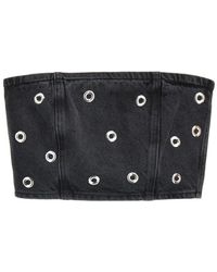 ROTATE BIRGER CHRISTENSEN - 'Studded Denim' Top - Lyst