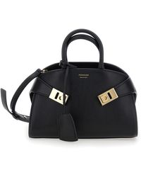 Ferragamo - 'Hug Small' Handbags With Front Printed Logo - Lyst