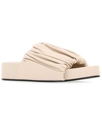 Jil Sander X Birkenstock Berlin Suede Slippers in Green | Lyst