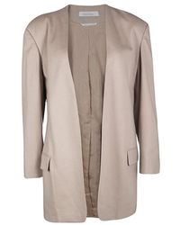 Max Mara Blush Pink Wool Cashmere Front Open Long Coat S