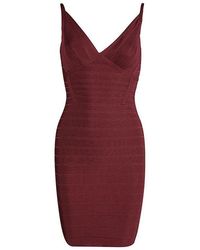 Hervé Léger Scarlet Sleeveless Bandage Dress Xs - Red