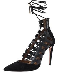 aquazzura tie up heels