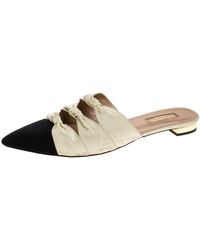 cream mules flat