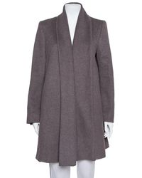Max Mara Dark Grey Wool Open Front Coat