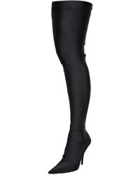 balenciaga spandex thigh high boots