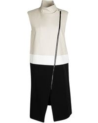 JOSEPH Tricolor Zip Detail Preston Sleeveless Long Coat - Multicolour