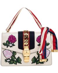 gucci sylvie embroidered mini bag