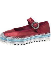 red platform mary janes