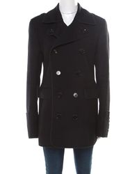 Burberry London Black Wool Double Breasted Coat