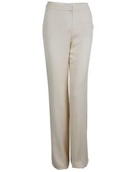 Max Mara Beige Silk Crepe Pants M - Natural