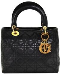 Dior Black Cannage Quilted Leather Medium Lady Tote